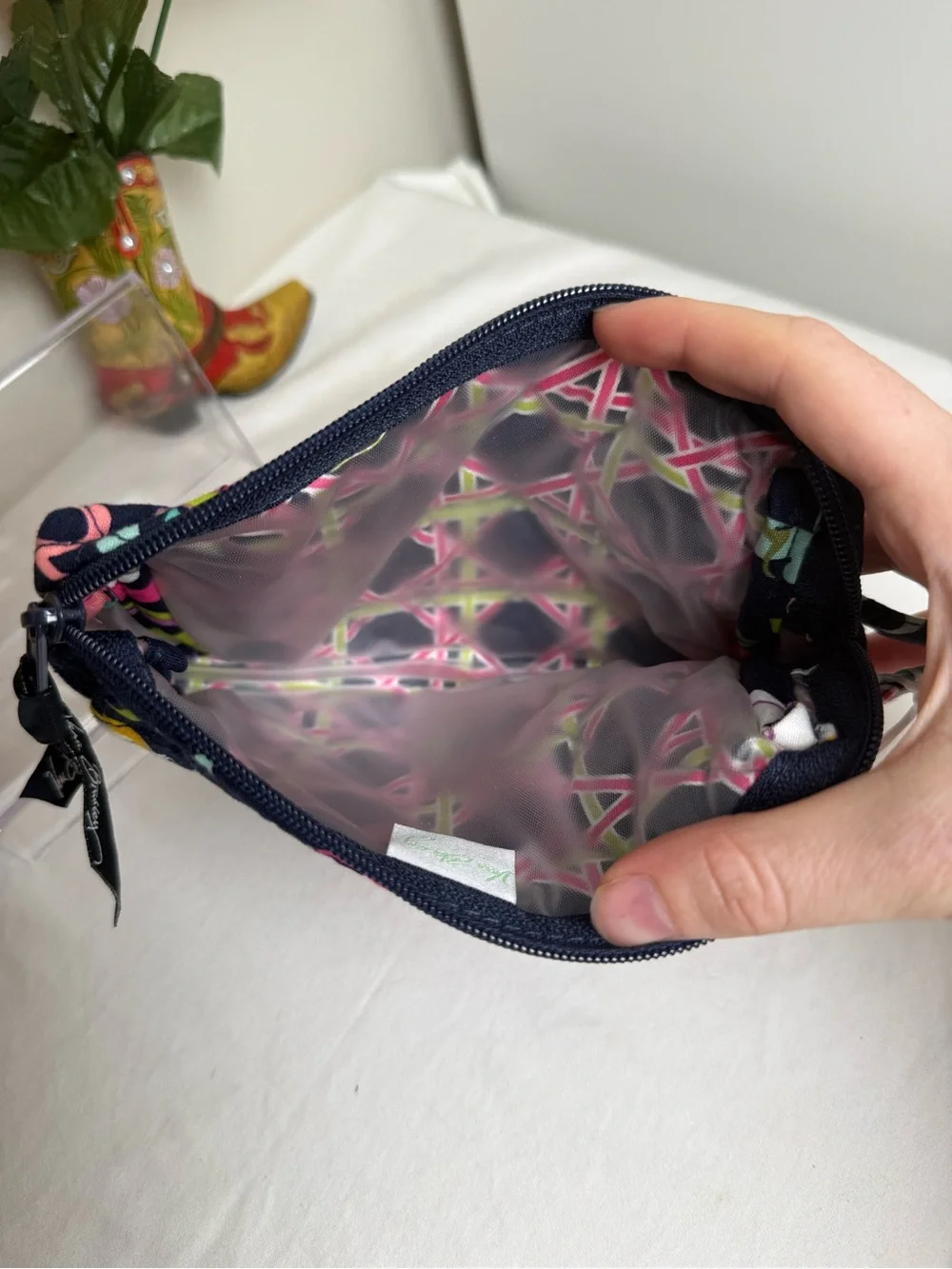 NWT Vera Bradley Ribbons Small Cosmetic Bag Floral Travel Organizer Retired
